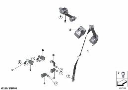Cinto de segurança traseiro diagram for BMW X2 F39 25iX