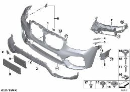 TRIM COVER, FRONT diagram for BMW X3 G01 30i