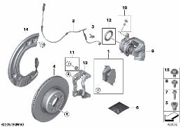 FRONT WHEEL BRAKE diagram for BMW X3 G01 30iX