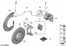 Voorwielrem diagram for BMW 5 Series G30 520d