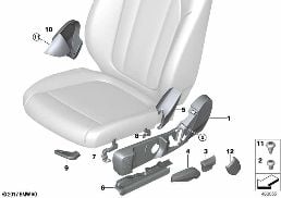 座椅 前部座椅飾板 diagram for BMW X3 G01 M40dX