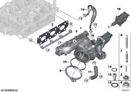 Turbocompresseur avec lubrification diagram for BMW 3 Series F31 LCI 318i