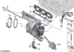 Abgasturbolader mit Schmierung diagram for BMW MINI Clubman F54 Cooper