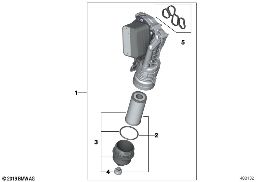 LUBRICAT.SYST.-OIL FILTER,HEAT EXCHANGER diagram for BMW X1 F48 LCI 20d