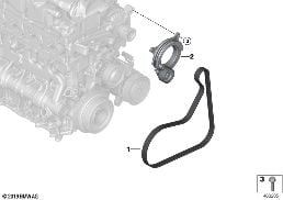 BELT DRIVE WATER PUMP/ALTERNATOR diagram for BMW 2 Series F45 Active Tourer LCI 216d
