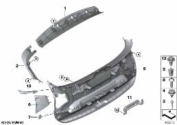 Rivest.cofano portabag. diagram for BMW X2 F39 25iX