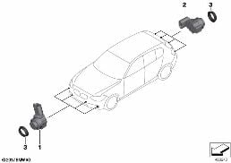 PARK DISTANCE CONTROL (PDC) diagram for BMW 1 Series F20 LCI 114d