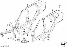 Yan çerçeve diagram for BMW X5 E70 LCI 35dX