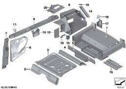 Pezzi montati di fondo vano bagagliaio diagram for BMW Rolls-Royce Phantom RR11 Phantom