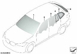 GLAZING diagram for BMW X3 G08 28iX