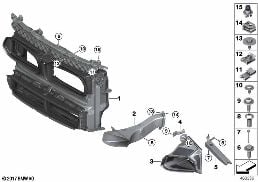 Convogliamenti aria diagram for BMW X2 F39 25iX