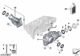Diferencial eje delantero diagram for BMW X3 G01 M40iX