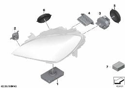 SINGLE PARTS, HEADLIGHT LED diagram for BMW 6 Series F06 Gran Coupé 650i