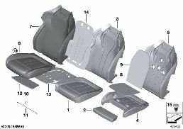 Sitz vorn Polster und Bezug diagram for BMW 5 Series F90 M5 M5