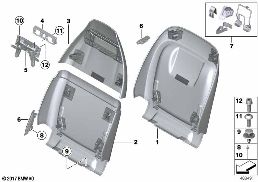 Sitz vorn Lehnenblenden diagram for BMW 5 Series F90 M5 M5