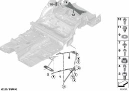 Výztuha karoserie zadní stavba diagram for BMW 4 Series F83 M4 LCI M4