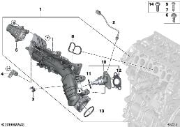 INTAKE MANIFOLD AGR WITH FLAP CONTROL diagram for BMW 2 Series F45 Active Tourer LCI 216d