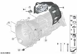 GEARBOX MOUNTING PARTS diagram for BMW 3 Series F30 LCI 320i