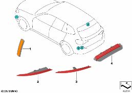 CNTR. HIGH-MOUNT STOP LIGHT / REFLECTOR diagram for BMW X4 G02 30iX