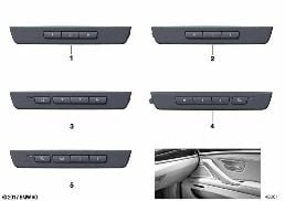 操作面板 座椅附加功能 前部 diagram for BMW 5 Series F10 LCI 530dX