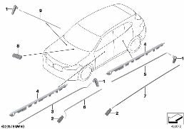 LED MODULE / FIBER-OPTIC diagram for BMW X2 F39 20dX