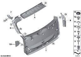 TRUNK LID TRIM PANEL diagram for BMW X3 G01 30i