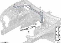 Irrigidimento carrozzeria costruz. ant. diagram for BMW 5 Series F90 M5 M5