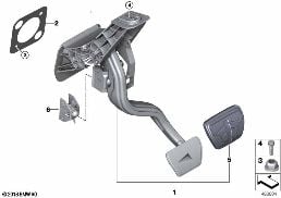 Mecanismo dos pedais, caixa automática diagram for BMW 3 Series G21 Touring LCI M340iX