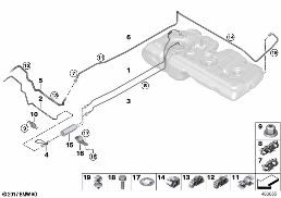 Brandstofleiding / brandstoffilter diagram for BMW X1L F49 LCI X1 25LiX