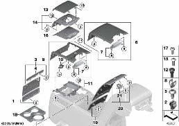 Decoratiepanelen middenconsole achterin diagram for BMW Rolls-Royce Cullinan RR31 Cullinan