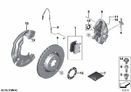 Φρένο μπροστινού τροχού diagram for BMW 3 Series F80 M3 M3