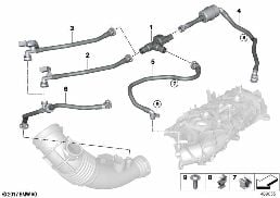 FUEL TANK BREATHER VALVE diagram for BMW X3 G01 LCI 20i