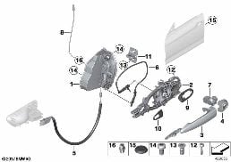 LOCKING SYSTEM, DOOR, FRONT diagram for BMW 3 Series F34 GT 335iX