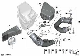 Guida dell'aria diagram for BMW 5 Series G30 530i