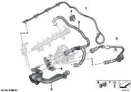 FUEL PIPES / MOUNTING PARTS diagram for BMW 3 Series G20 Sedan 320dX
