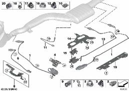 Uitlaatgassensoren / sonde NOX / SCR diagram for BMW 5 Series G30 520d