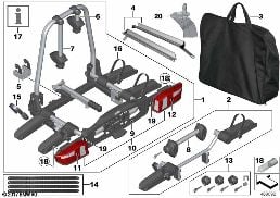 REAR BICYCLE CARRIER 'PRO' diagram for BMW X5 F15 M50dX