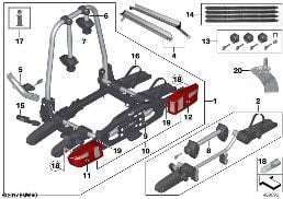 REAR BICYCLE CARRIER 'PRO' diagram for BMW 3 Series F30 330dX