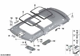 Tavan kaplaması diagram for BMW MINI Clubman F54 One