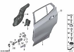 リア ドア - ヒンジ/ドア ブレーキ diagram for BMW X2 F39 20iX