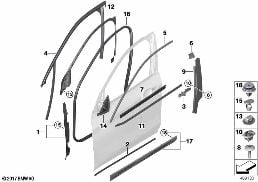 Mascherine e guarnizioni porta ant. diagram for BMW X2 F39 25iX