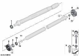 Cardanas onderdelen diagram for BMW X1 U11 20iX