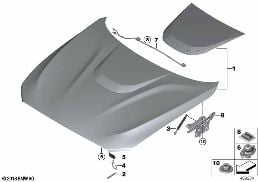 M PERFORMANCE FRONT FLAP, CARBON  - F87 diagram for BMW 1 Series F21 LCI 118i
