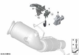 PETROL PARTICUL.FILTER SENS./MOUNT.PARTS diagram for BMW X1 F48 LCI 18i