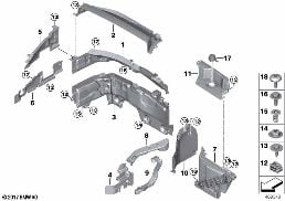 Pezzi montabili vano motore diagram for BMW X2 F39 25iX