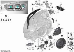 INDIVIDUAL PARTS FOR HEADLAMP, HALOGEN diagram for BMW 1 Series F20 LCI 118d