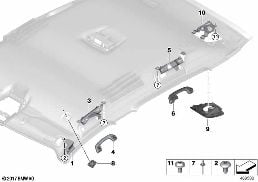 Parti applicate padiglione diagram for BMW X2 F39 25iX