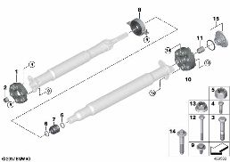DRIVE SHAFT, SINGLE COMPONENTS, 4-WHEEL diagram for BMW 8 Series G15 Coupé 840dX