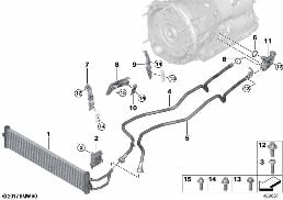 TRANSMISSION OIL COOLER/OIL COOLER LINE diagram for BMW 5 Series G30 530i