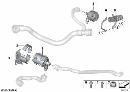 ELECTRIC WATER PUMP / MOUNT diagram for BMW 5 Series G30 540i